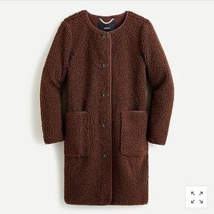 Collarless Teddy Sherpa Coat